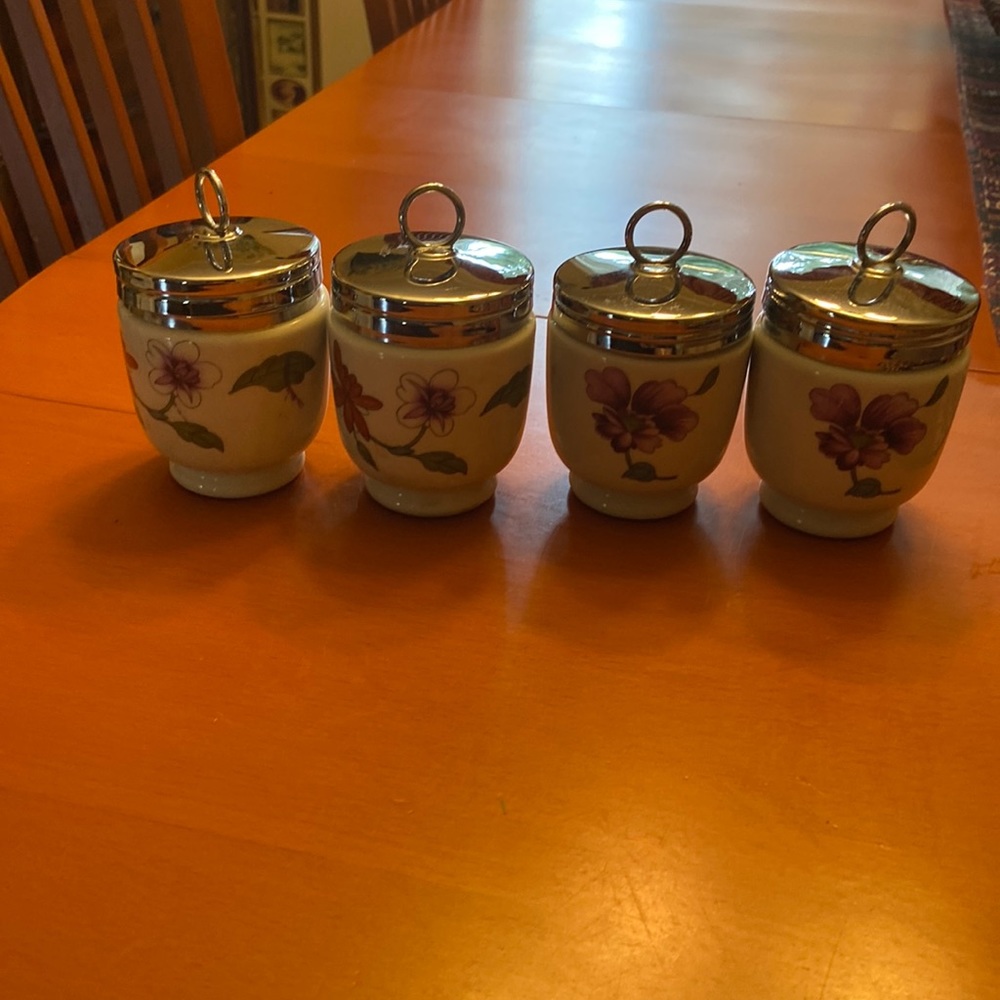 4 porcelain Royal Worcester Egg Coddlers